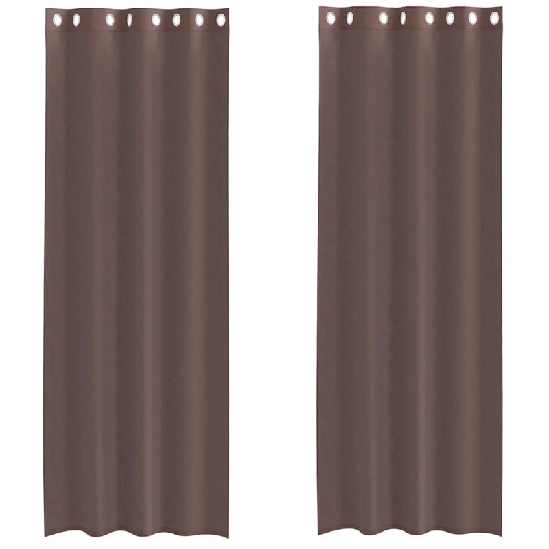 Load image into Gallery viewer, Vidaxl gordijnen voile met doorvoertules 2 st 140x260 cm bruin