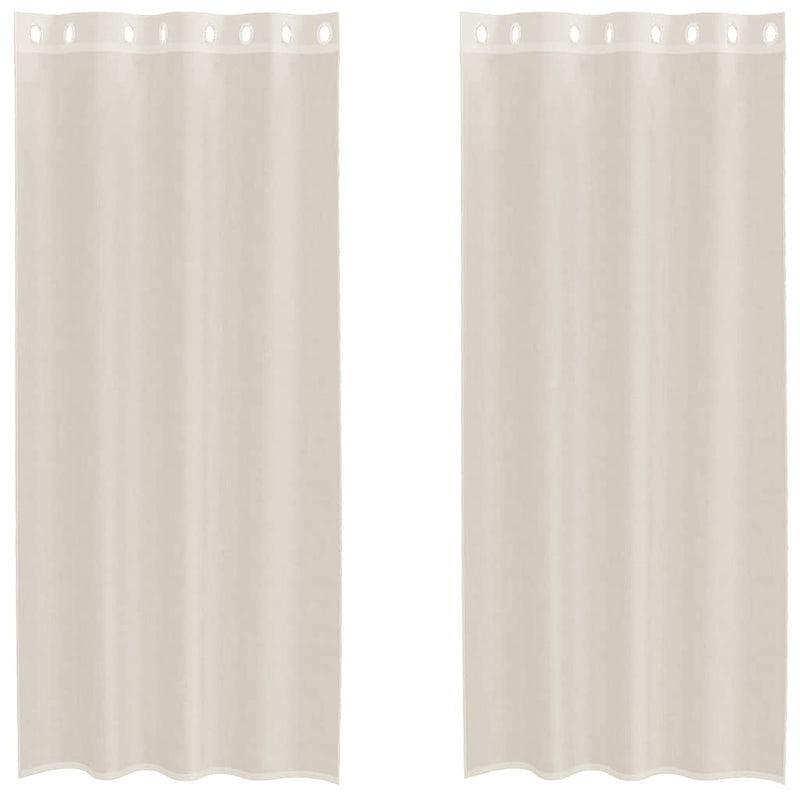 Load image into Gallery viewer, Vidaxl gordijnen voile met doorvoertules 2 st 140x245 cm crèmekleurig