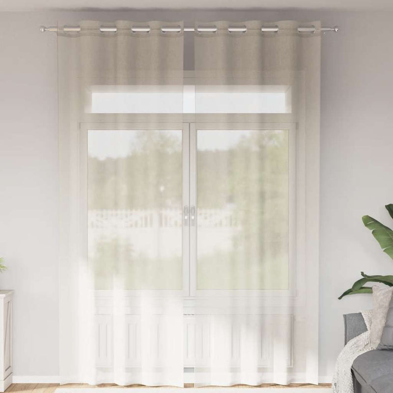 Load image into Gallery viewer, Vidaxl gordijnen voile met doorvoertules 2 st 140x300 cm crème