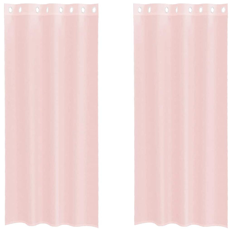 Load image into Gallery viewer, Vidaxl gordijnen voile met doorvoertules 2 st 140x245 cm lichtroze