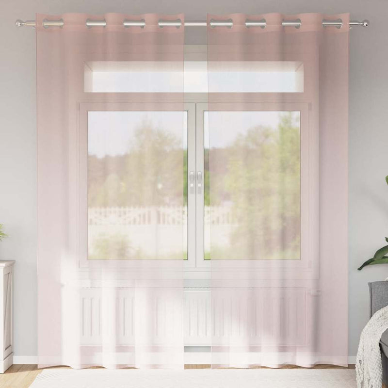 Load image into Gallery viewer, Vidaxl gordijnen voile met doorvoertules 2 st 140x245 cm lichtroze