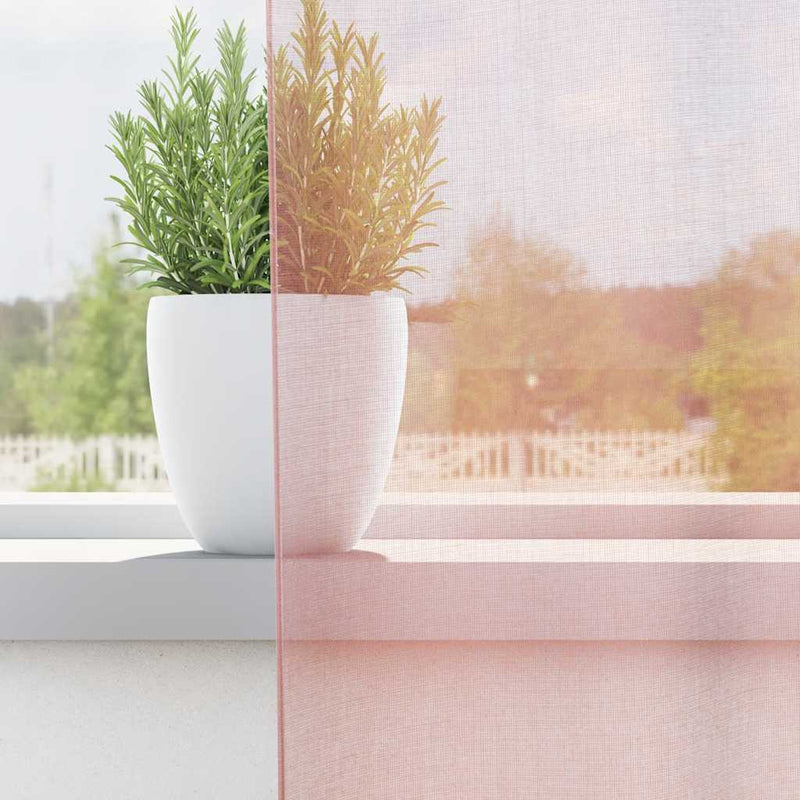 Load image into Gallery viewer, Vidaxl gordijnen voile met doorvoertules 2 st 140x300 cm lichtroze