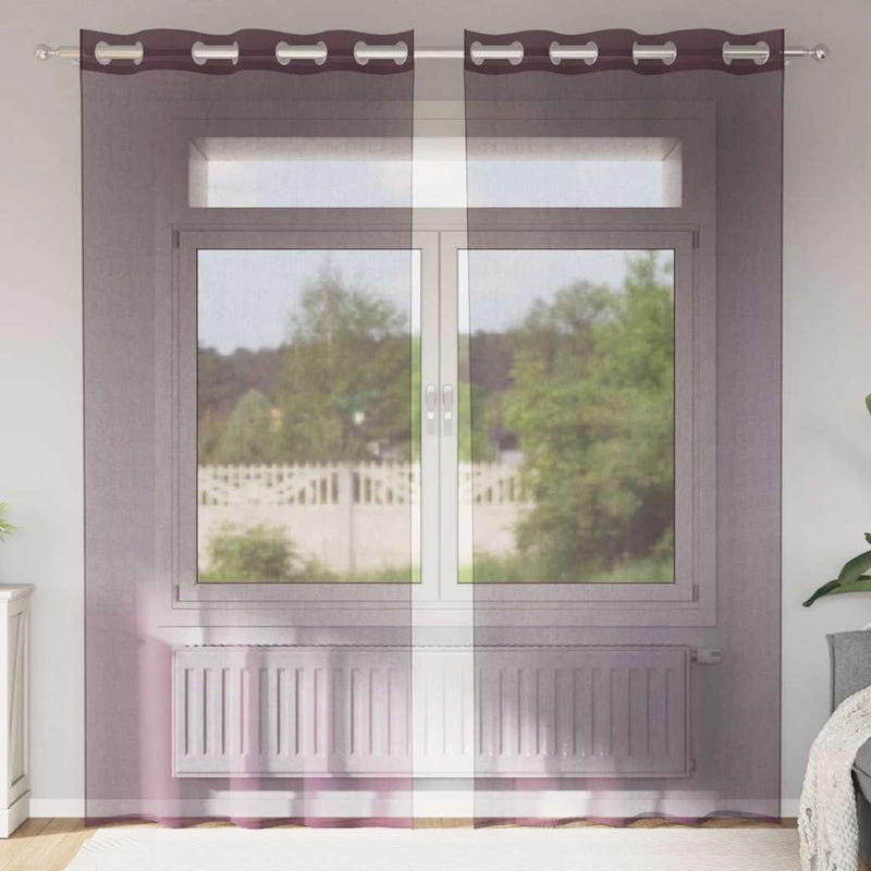 Load image into Gallery viewer, Vidaxl gordijnen voile met doorvoertules 2 st 140x245 cm paars