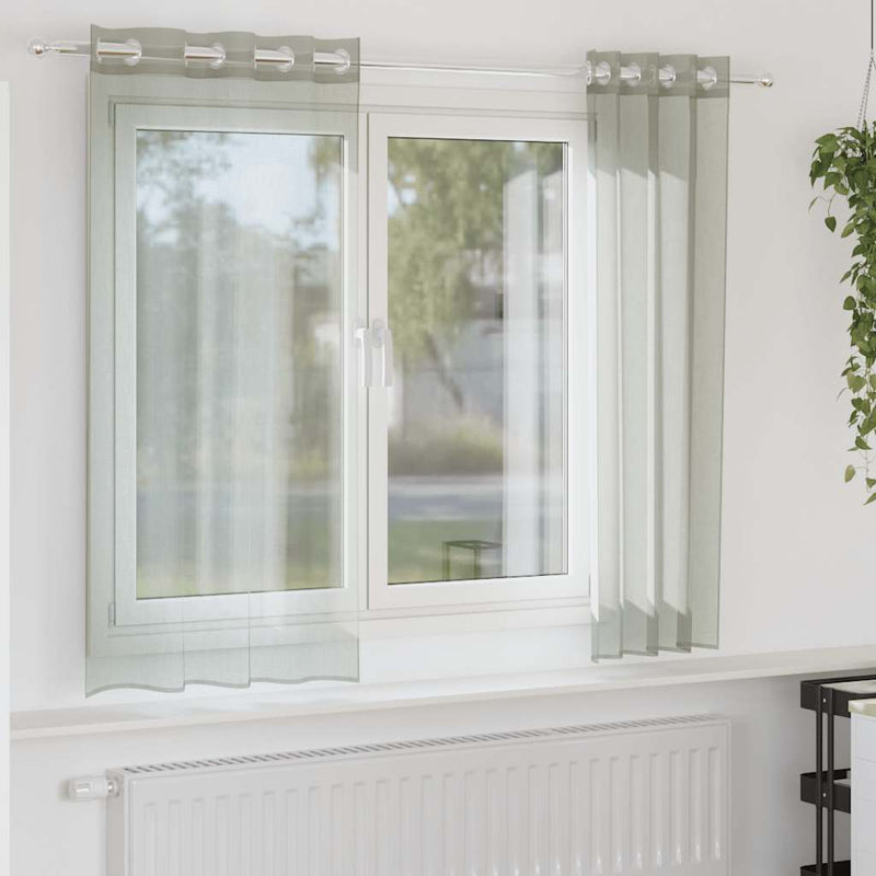 Load image into Gallery viewer, Vidaxl gordijnen voile met doorvoertules 2 st 140x140 cm lichtgrijs