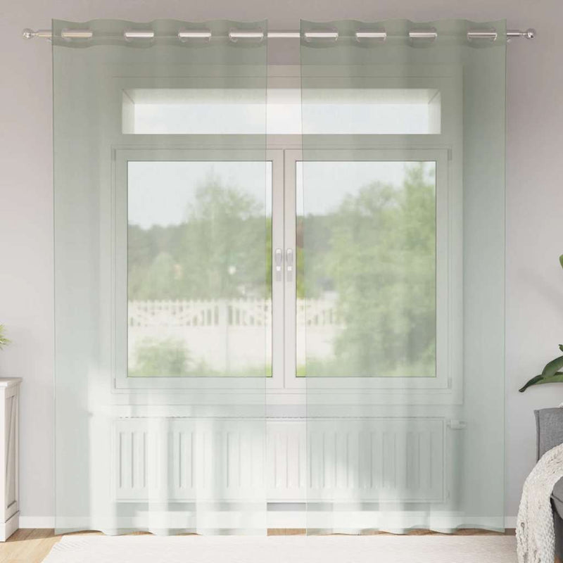 Load image into Gallery viewer, Vidaxl gordijnen voile met doorvoertules 2 st 140x245 cm lichtgrijs