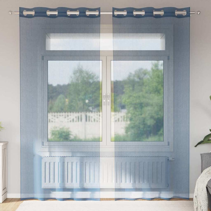 Load image into Gallery viewer, Vidaxl gordijnen voile met doorvoertules 2 st koningsblauw