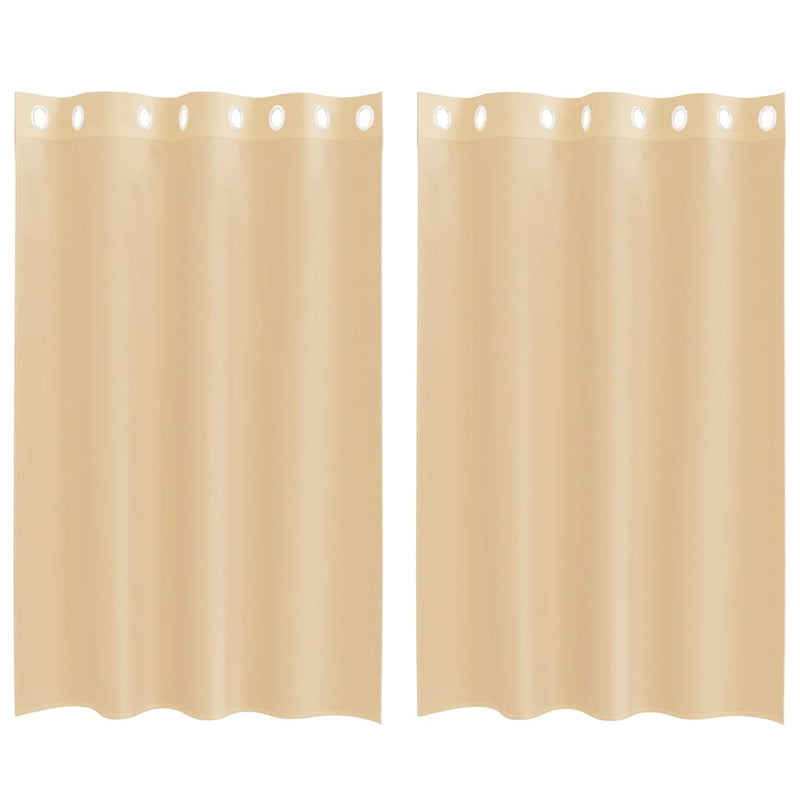 Load image into Gallery viewer, Vidaxl gordijnen voile met doorvoertules 2 st zand