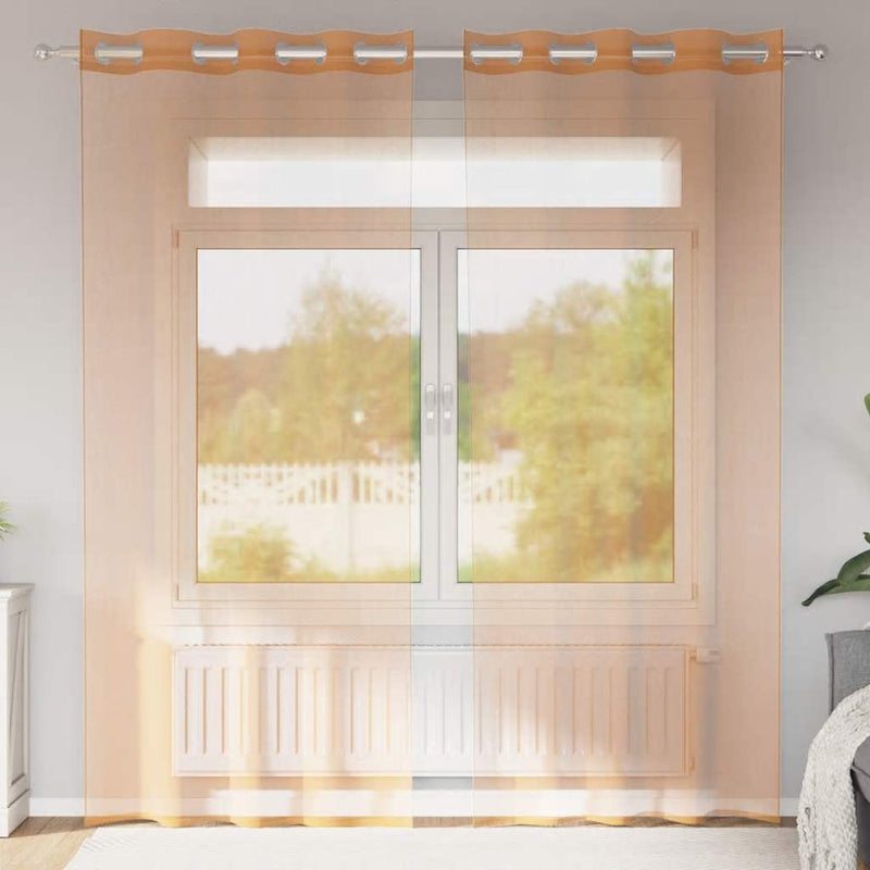Load image into Gallery viewer, Vidaxl gordijnen voile met doorvoertules 2 st terracotta