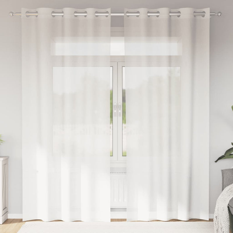 Load image into Gallery viewer, Vidaxl gordijnen voile met doorvoertules 2 st wit