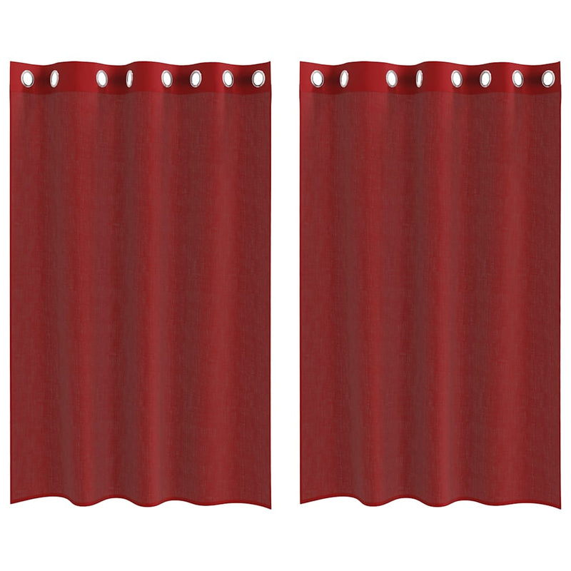 Load image into Gallery viewer, Vidaxl gordijnen voile met doorvoertules 2 st wijnrood