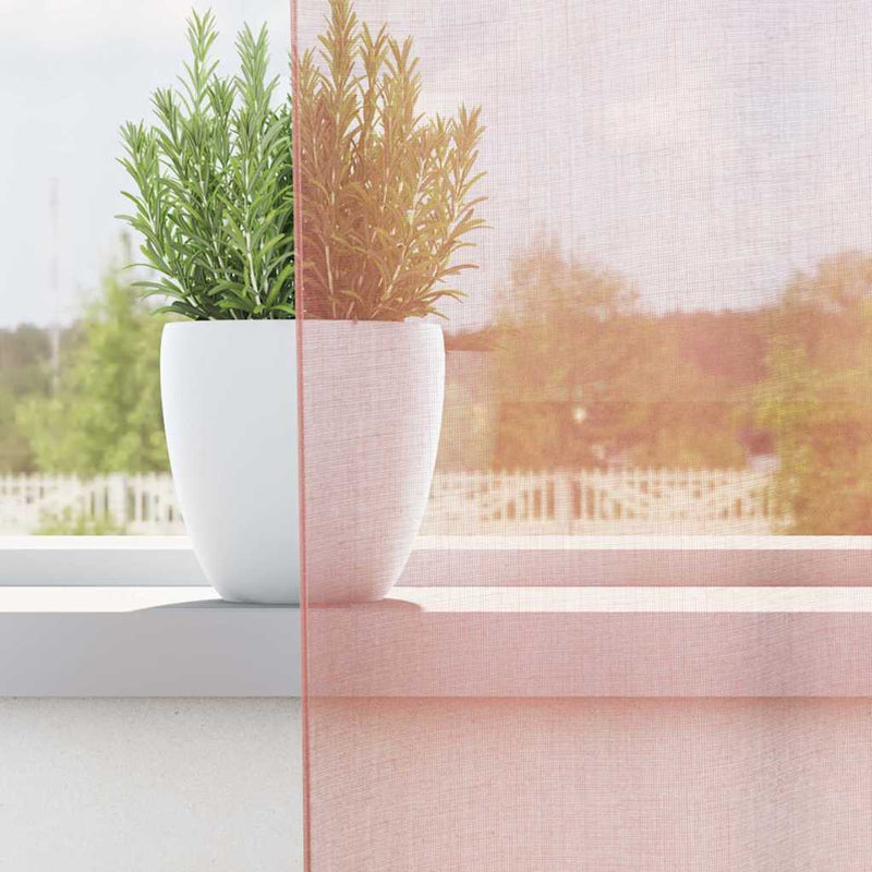 Load image into Gallery viewer, Vidaxl gordijnen voile met roedezakken 2 st roze