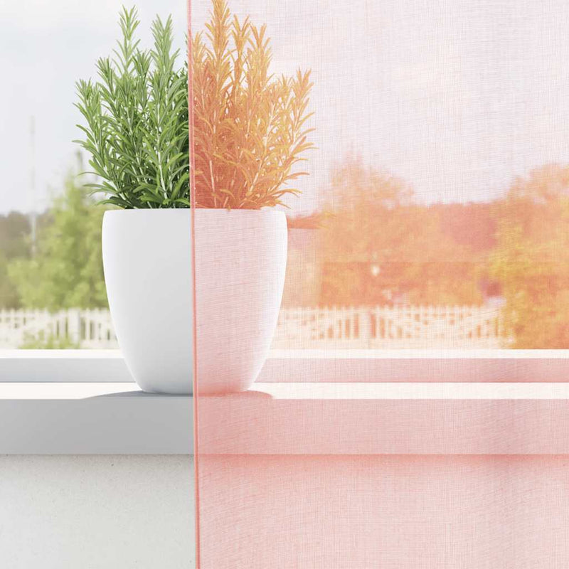 Load image into Gallery viewer, Vidaxl gordijnen voile met roedezakken 2 st roze