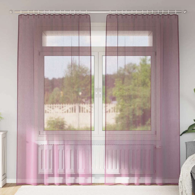 Load image into Gallery viewer, Vidaxl gordijnen voile met roedezakken 2 st paars