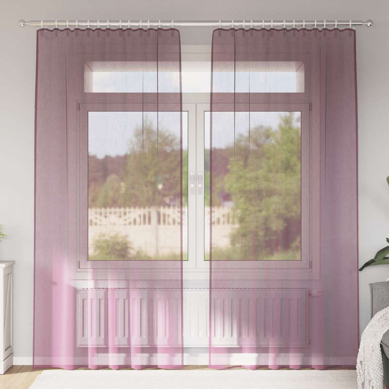 Load image into Gallery viewer, Vidaxl gordijnen voile met roedezakken 2 st paars