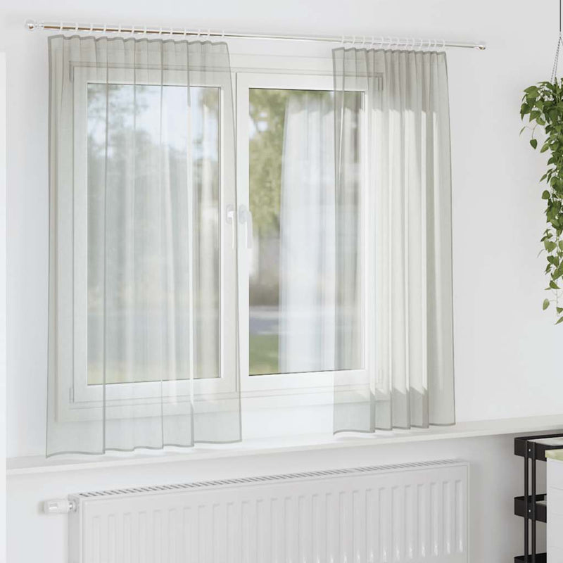 Load image into Gallery viewer, Vidaxl gordijnen voile met roedezakken 2 st lichtgrijs