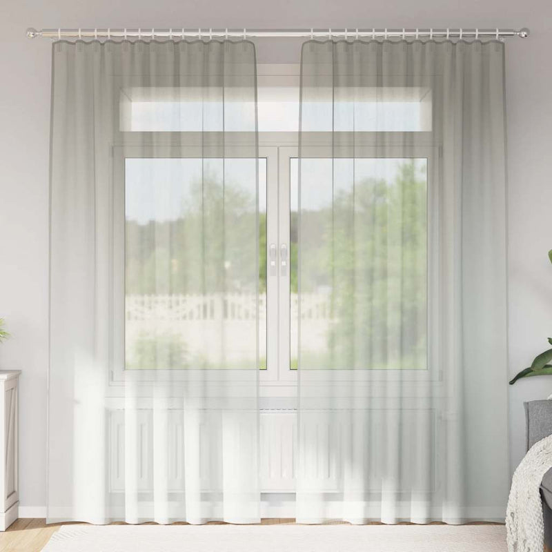 Load image into Gallery viewer, Vidaxl gordijnen voile met roedezakken 2 st lichtgrijs