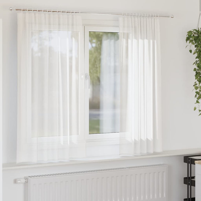 Load image into Gallery viewer, Vidaxl gordijnen voile met roedezakken 2 st wit