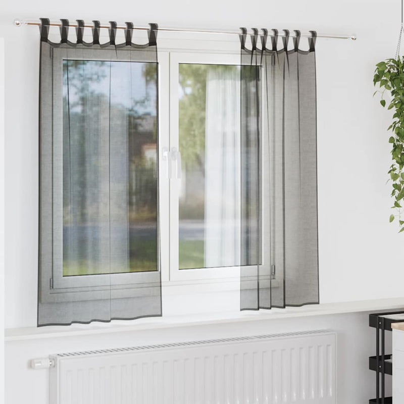 Load image into Gallery viewer, Vidaxl gordijnen voile met tab top 2 st zwart