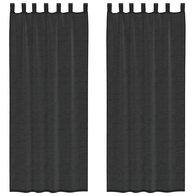 Load image into Gallery viewer, Vidaxl gordijnen voile met tab top 2 st zwart