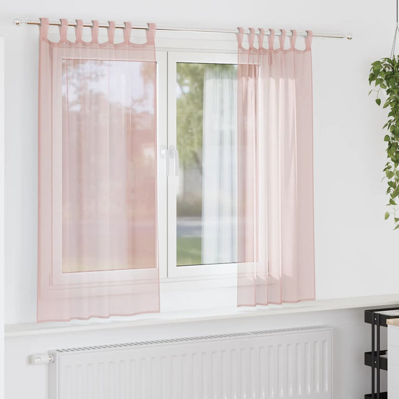 Load image into Gallery viewer, Vidaxl gordijnen voile met lussen 2 st 140x175 cm lichtroze
