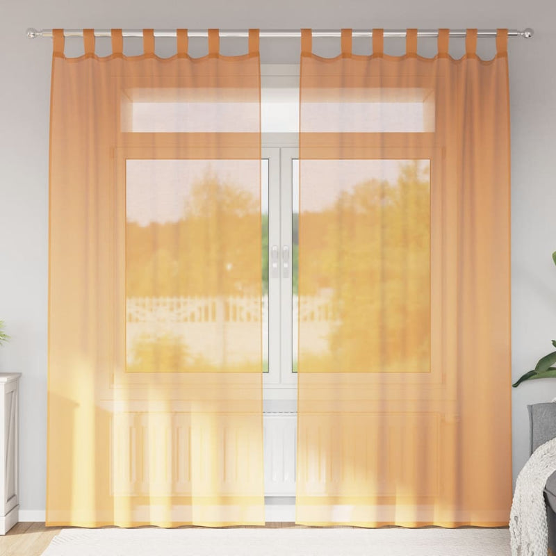 Load image into Gallery viewer, Vidaxl gordijnen met lussen 2 st 140x245 cm oranje