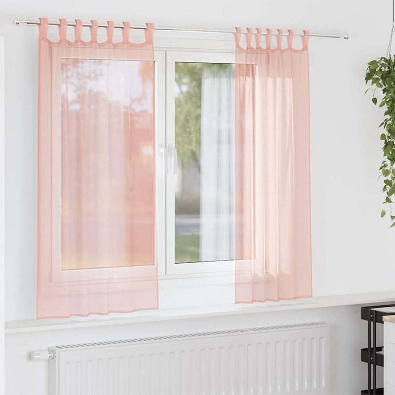 Load image into Gallery viewer, Vidaxl gordijnen met lussen 2 st 140x175 cm roze