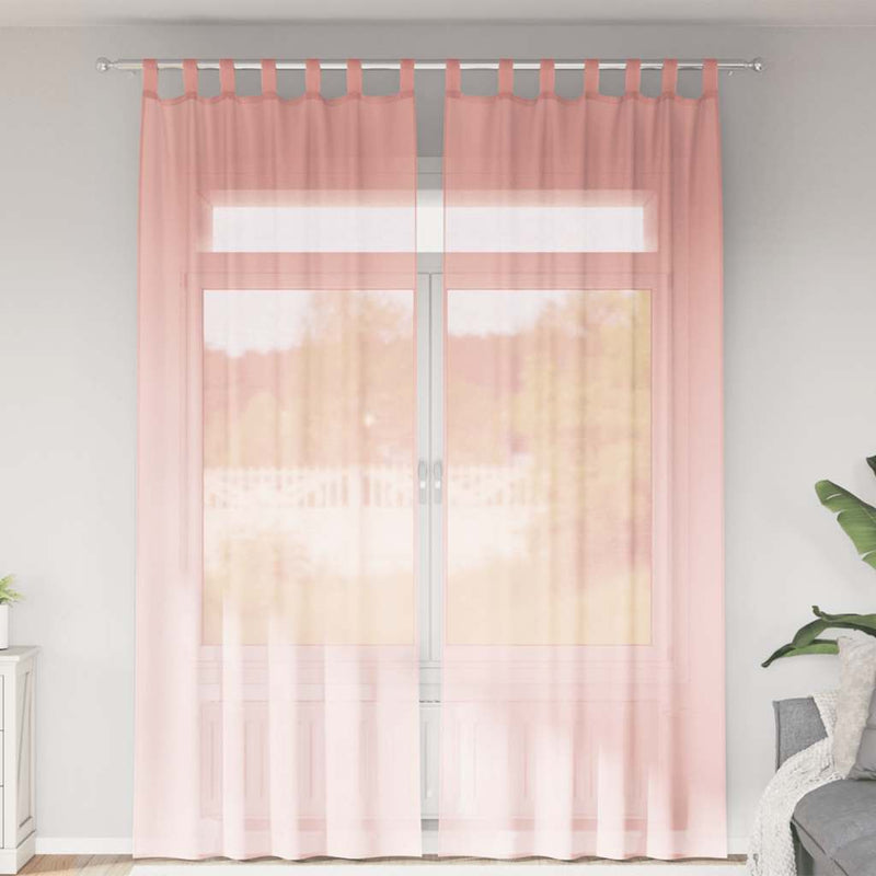 Load image into Gallery viewer, Vidaxl gordijnen voile met lussen 2 st 140x260 cm roze