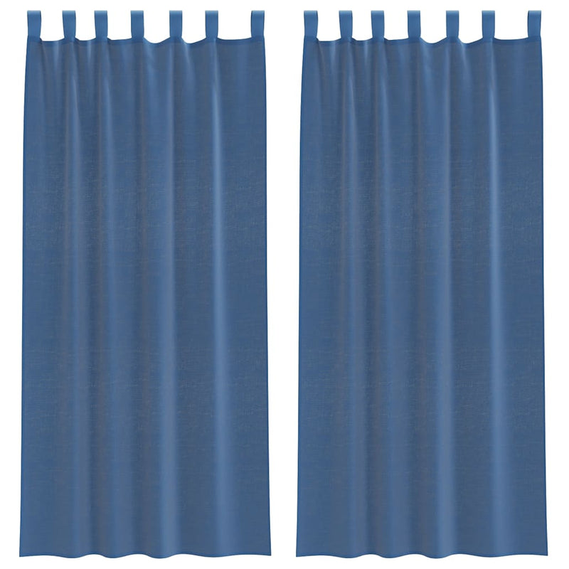 Load image into Gallery viewer, Vidaxl gordijnen voile met lussen 2 st 140x225 cm koningsblauw