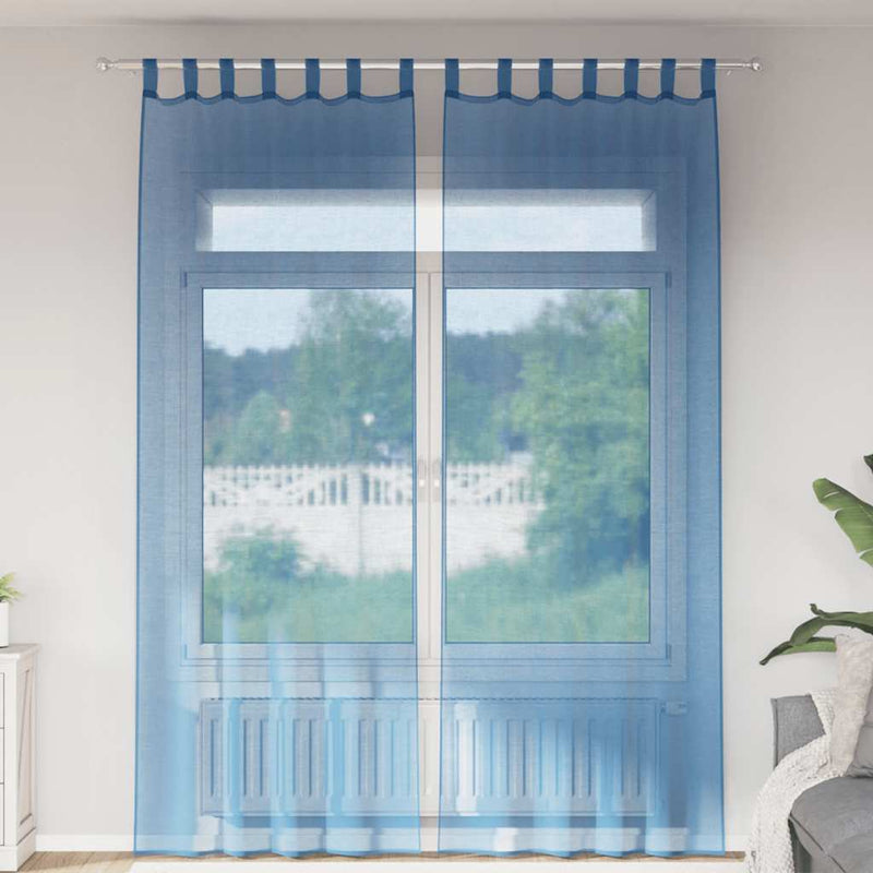 Load image into Gallery viewer, Vidaxl gordijnen voile met lussen 2 st 140x260 cm koningsblauw