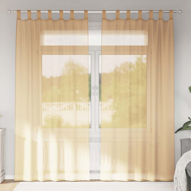 Load image into Gallery viewer, Vidaxl gordijnen met lussen 2 st 140x225 cm zand