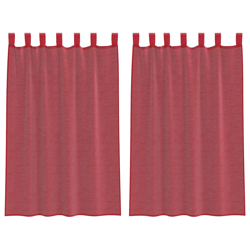 Load image into Gallery viewer, Vidaxl gordijnen voile met lussen 2 st 140x175 cm wijnrood
