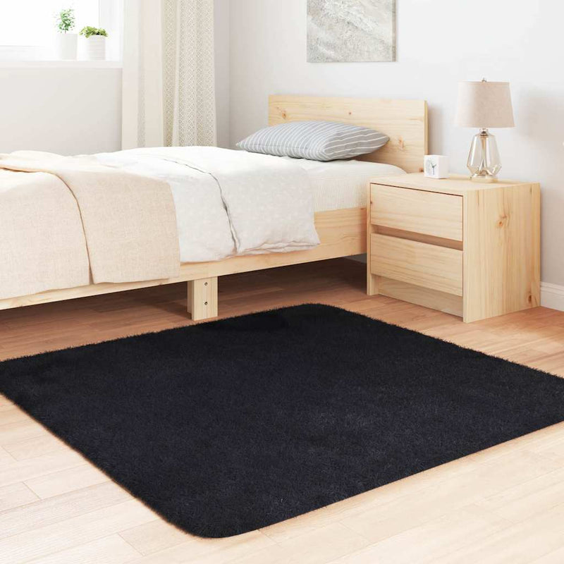 Load image into Gallery viewer, Vidaxl hoogpolig vloerkleed navarra 120x120 cm polyester zwart