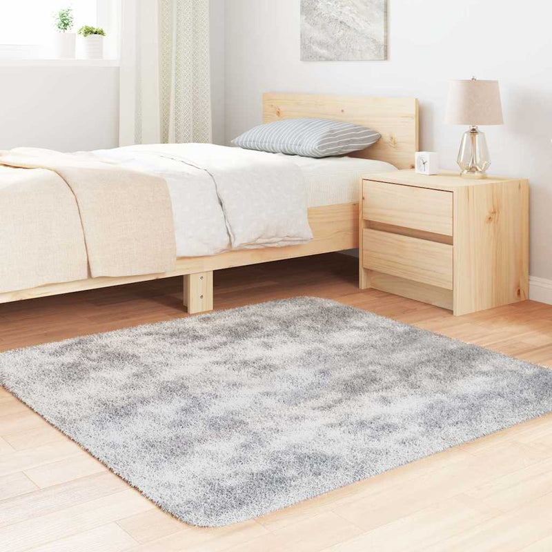 Load image into Gallery viewer, Vidaxl hoogpolig vloerkleed navarra 120x120 cm polyester zilvergrijs
