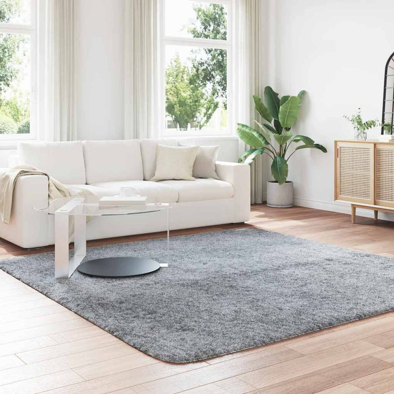 Load image into Gallery viewer, Vidaxl hoogpolig vloerkleed navarra 240x240 cm polyester lichtgrijs
