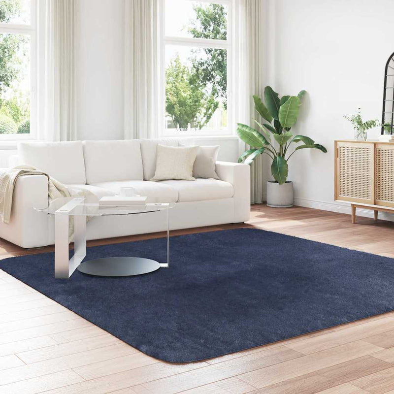 Load image into Gallery viewer, Vidaxl hoogpolig vloerkleed navarra 240x240 cm polyester marineblauw