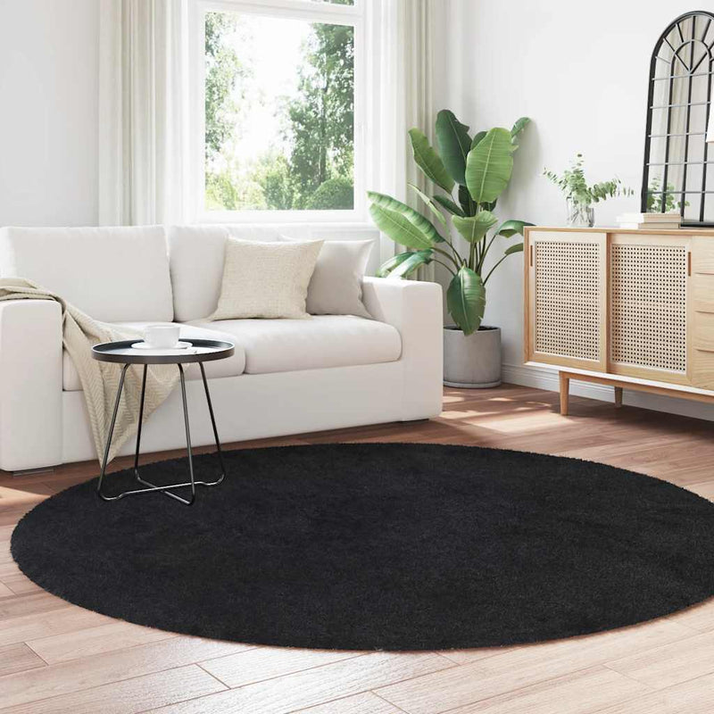 Load image into Gallery viewer, Vidaxl hoogpolig vloerkleed navarra 200x200 cm polyester zwart