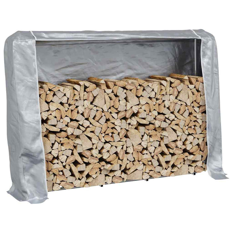 Load image into Gallery viewer, Vidaxl haardhoutrek met regenhoes 200x25x150 cm gegalvaniseerd staal