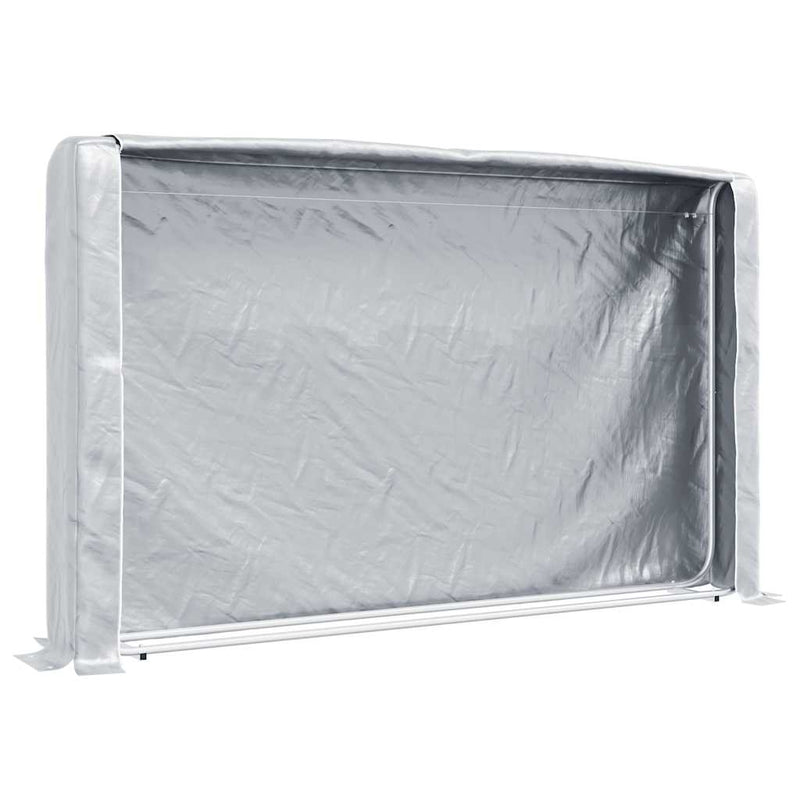 Load image into Gallery viewer, Vidaxl haardhoutrek met regenhoes 250x25x150 cm gegalvaniseerd staal