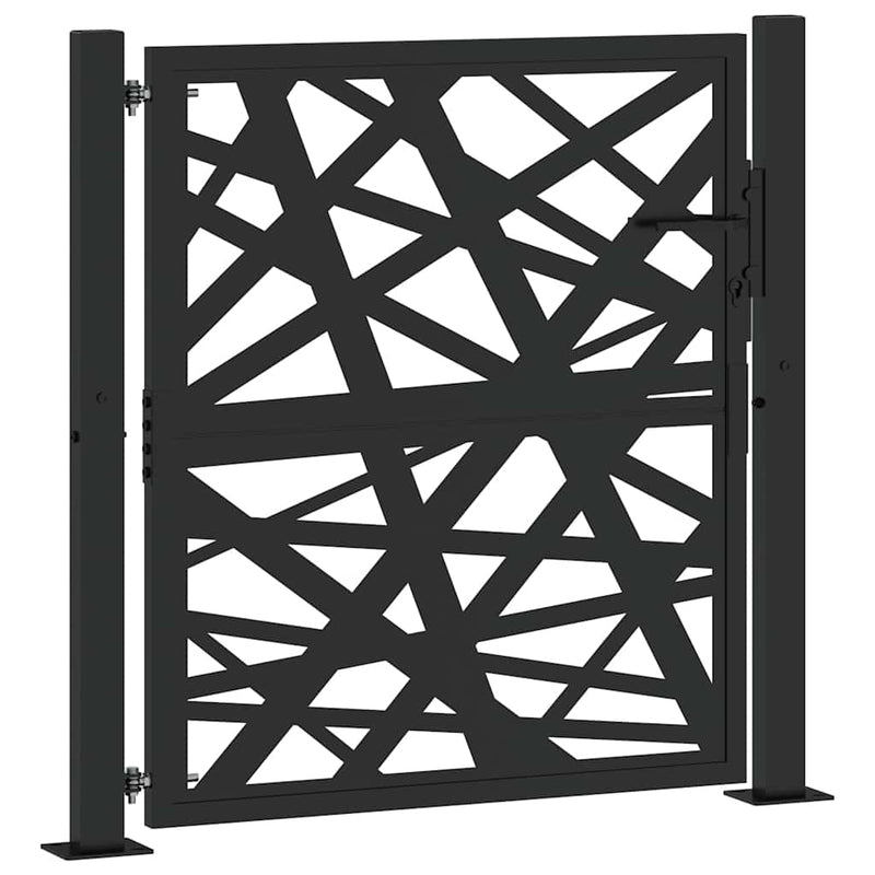 Load image into Gallery viewer, Vidaxl poort met lichtontwerp 100x100 cm staal zwart