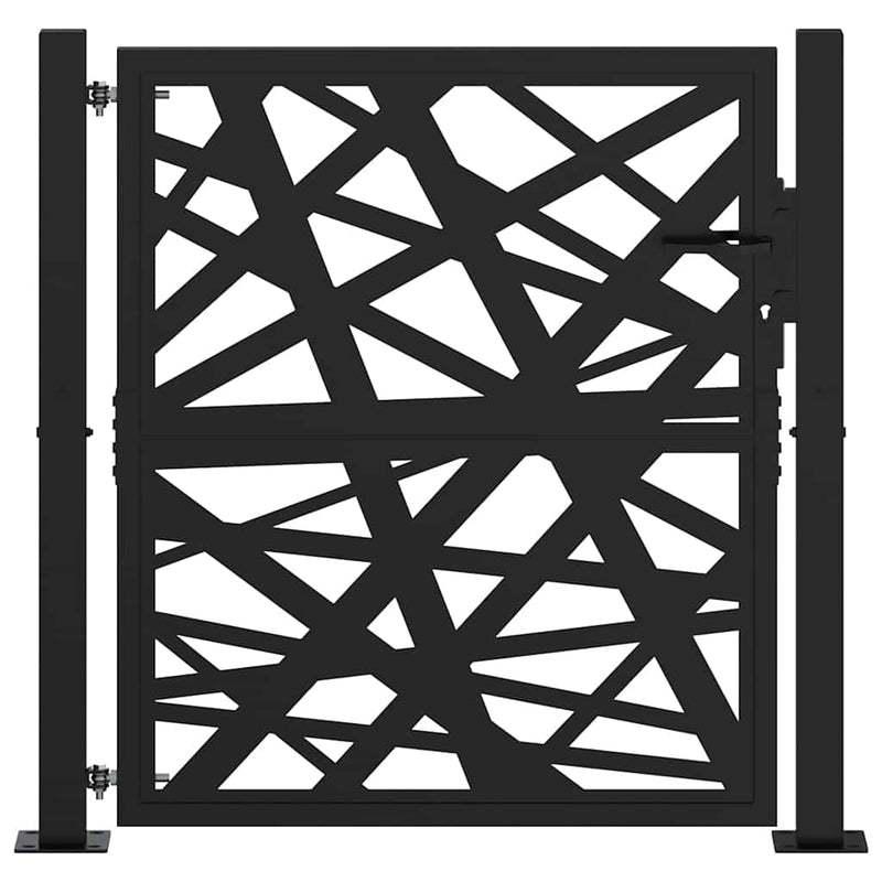 Load image into Gallery viewer, Vidaxl poort met lichtontwerp 100x100 cm staal zwart