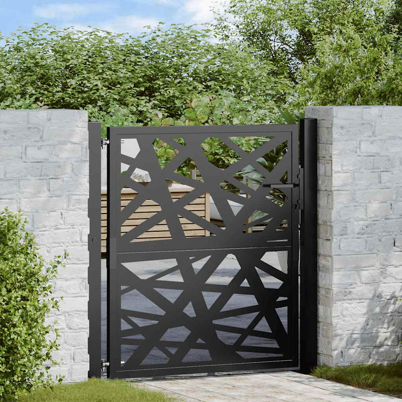 Load image into Gallery viewer, Vidaxl poort met lichtontwerp 100x100 cm staal zwart