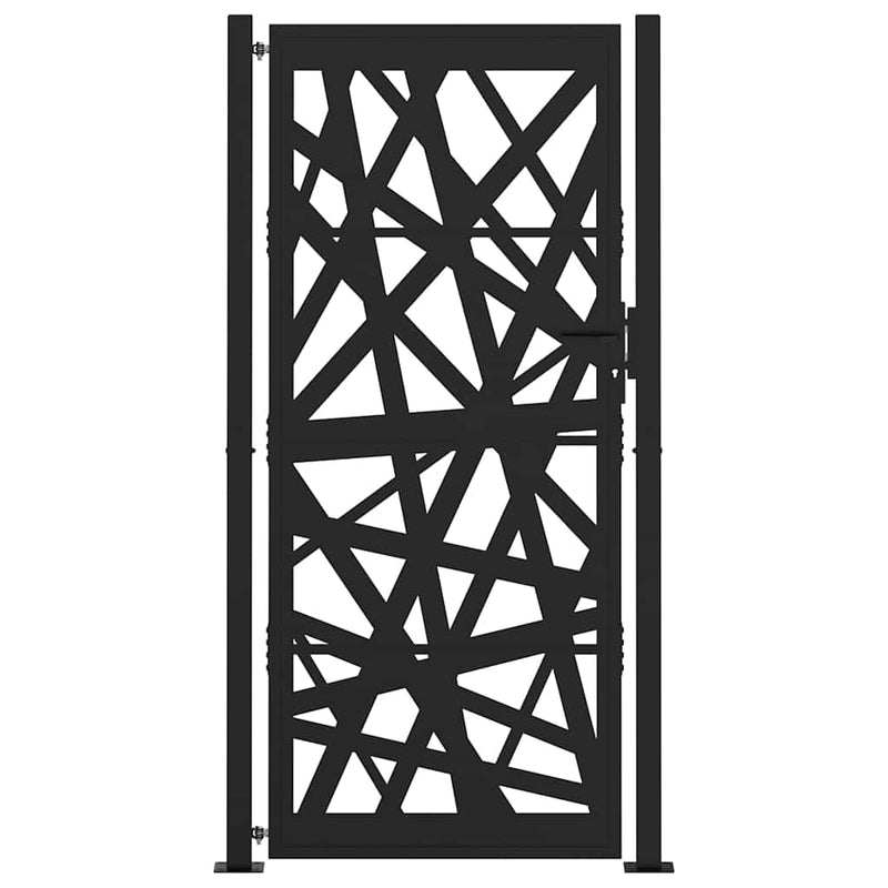 Load image into Gallery viewer, Vidaxl poort met lichtontwerp 100x200 cm staal zwart