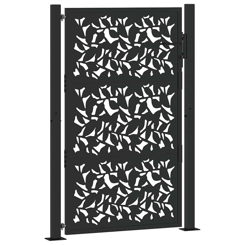 Load image into Gallery viewer, Vidaxl poort met bladontwerp 100x150 cm staal zwart