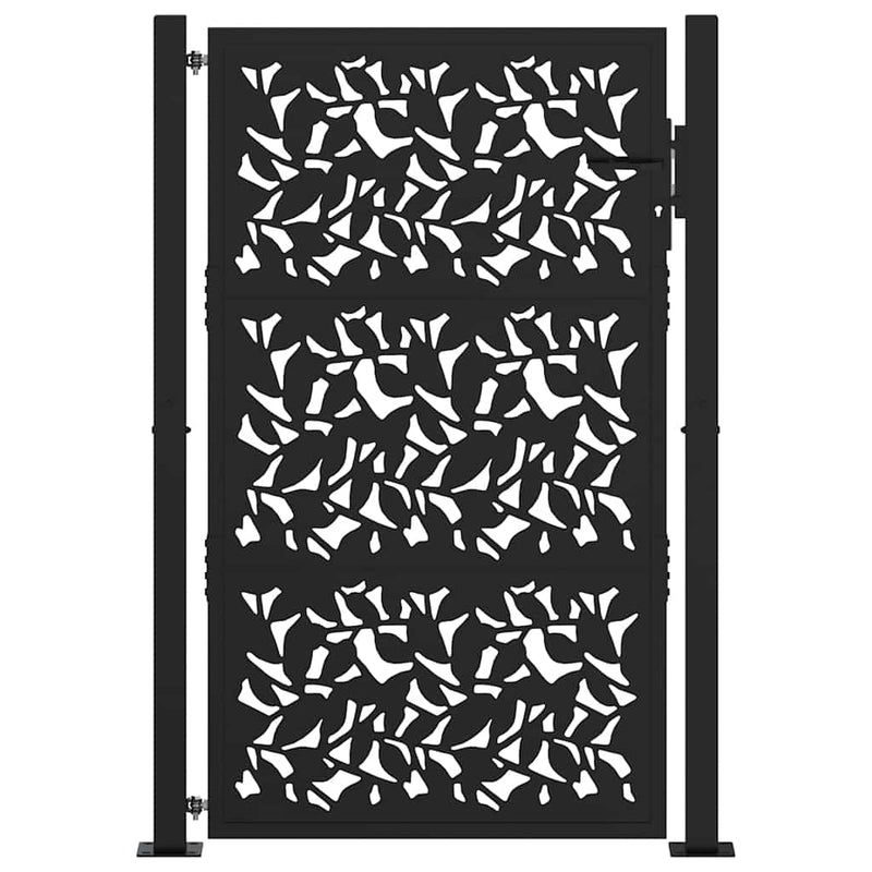 Load image into Gallery viewer, Vidaxl poort met bladontwerp 100x150 cm staal zwart