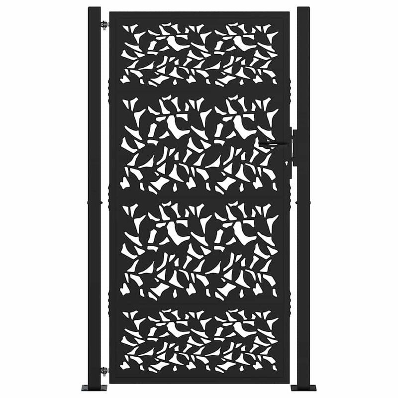 Load image into Gallery viewer, Vidaxl poort met bladontwerp 100x175 cm staal zwart