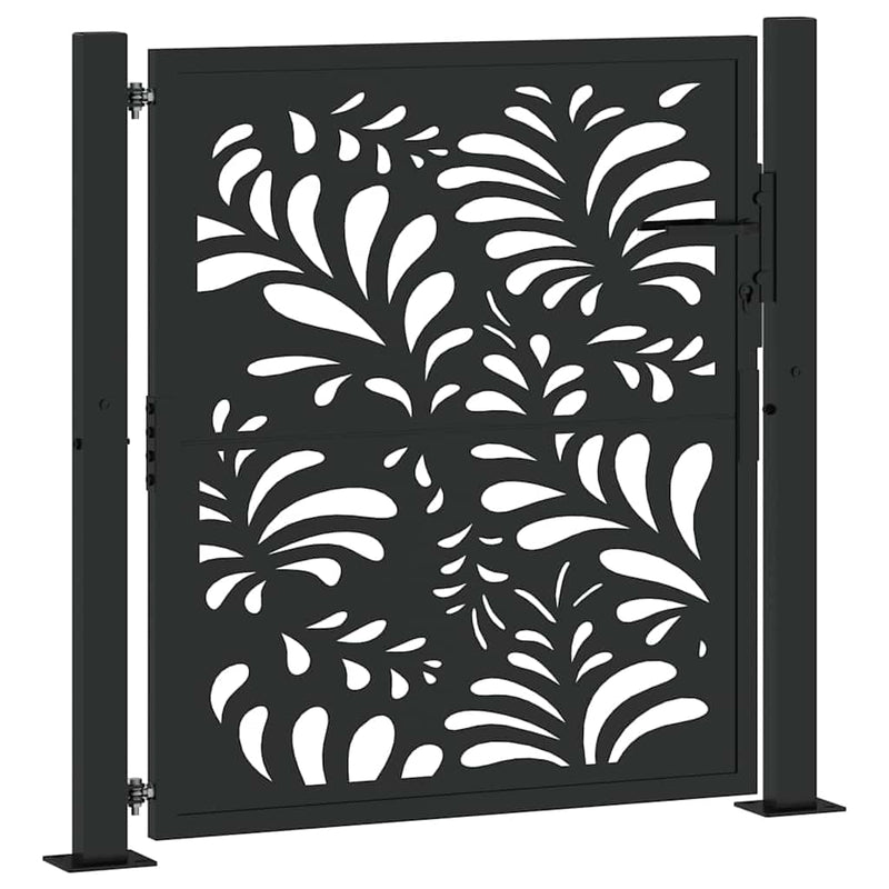 Load image into Gallery viewer, Vidaxl poort met golfontwerp 100x100 cm staal zwart