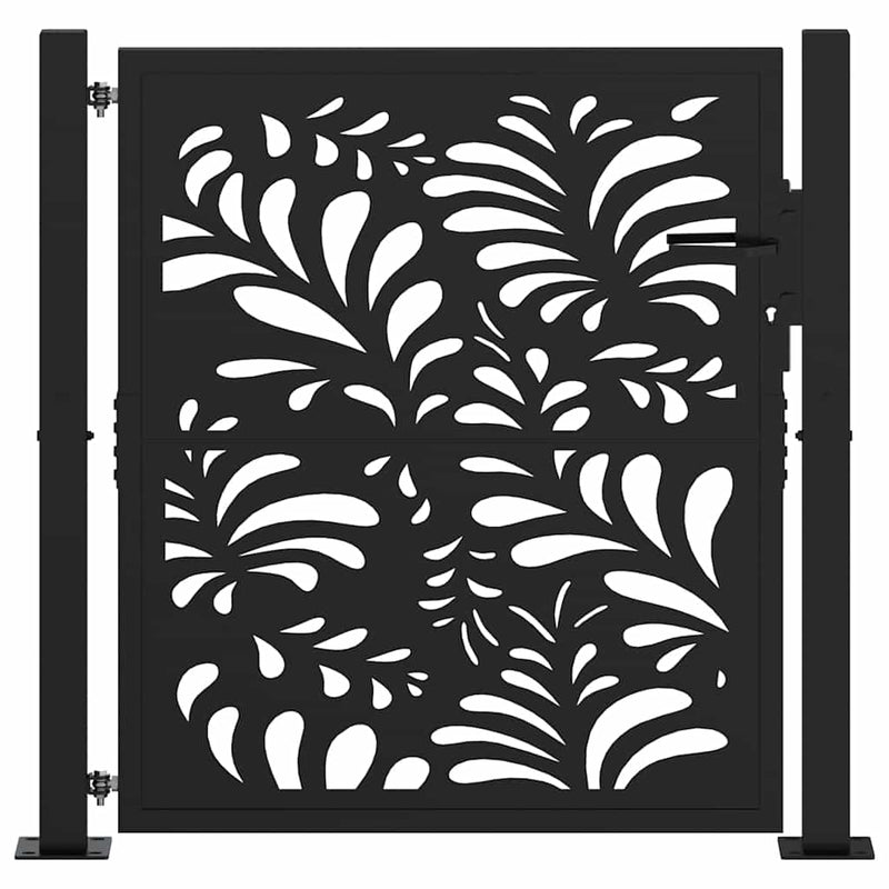 Load image into Gallery viewer, Vidaxl poort met golfontwerp 100x100 cm staal zwart