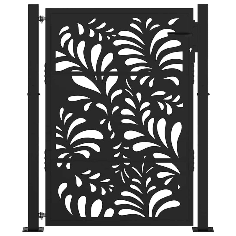 Load image into Gallery viewer, Vidaxl poort met golfontwerp 100x125 cm staal zwart