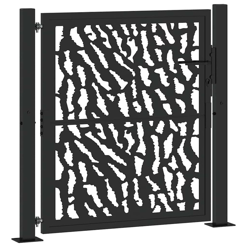 Load image into Gallery viewer, Vidaxl poort met sporenontwerp 100x100 cm staal zwart