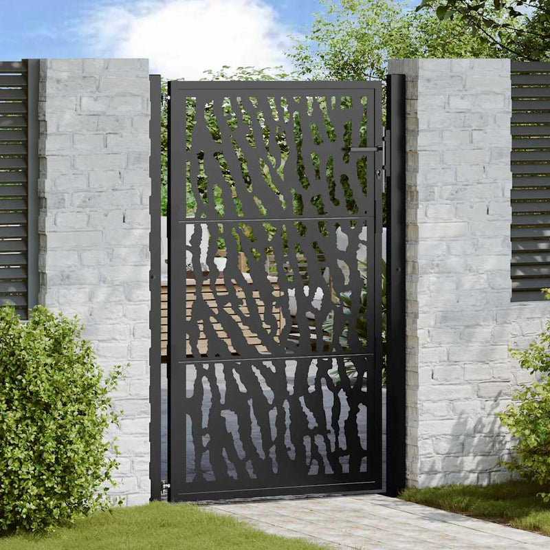 Load image into Gallery viewer, Vidaxl poort met sporenontwerp 100x150 cm staal zwart